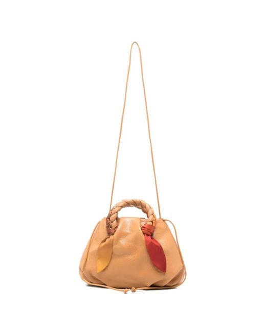 Hereu Pink Bombon Foulard Braided-Handle Tote Bag