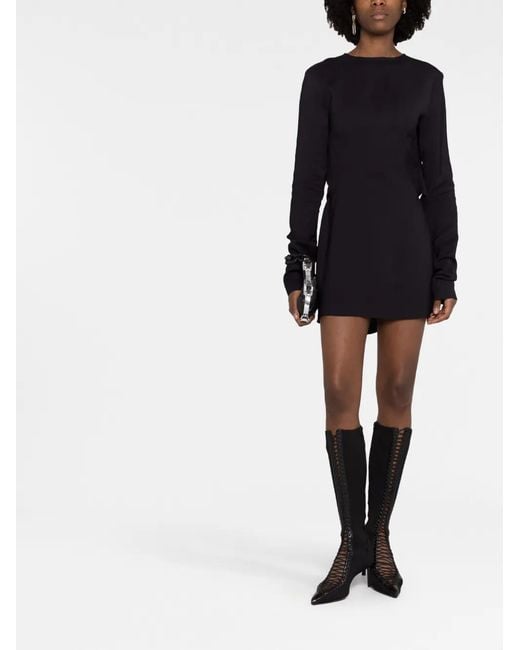 032c Black 'Kicked Back' Structured Short Dress