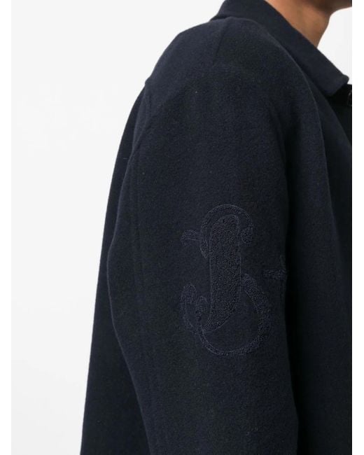 Jil Sander Hemdjacke Mit Logo-Stickerei in Blue für Herren