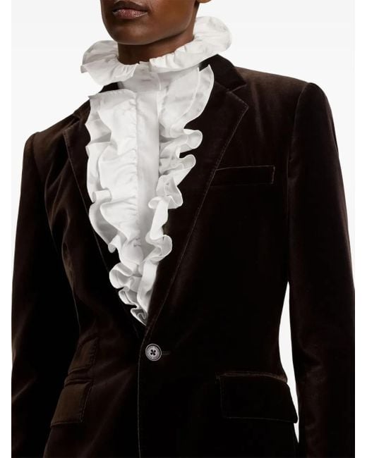 Blazer con detalle de volantes Ralph Lauren de color Black