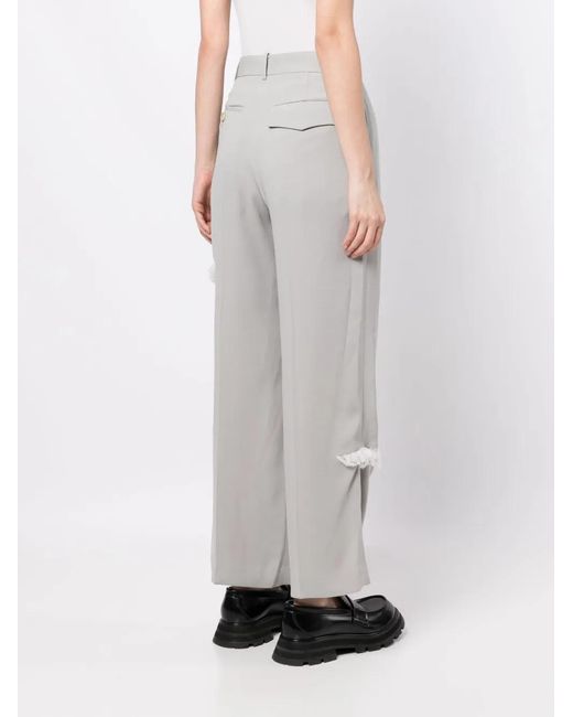 Undercover Gray Distressed-Effect Straight-Leg Trousers