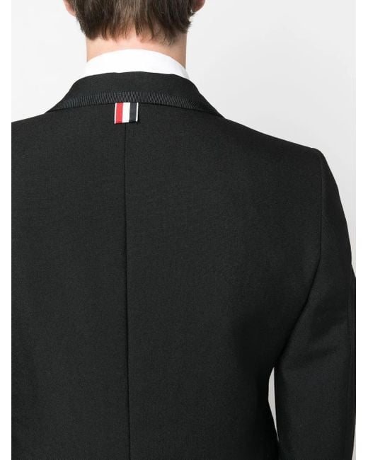 Thom Browne Black Satin-Trim Wool Blazer for men