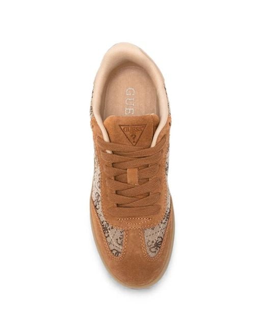 Guess Brown Sneakers Mit Monogrammmuster