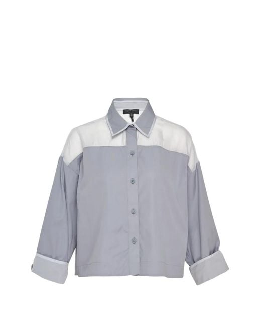Rag & Bone Gray Elly Panelled Long-Sleeve Shirt