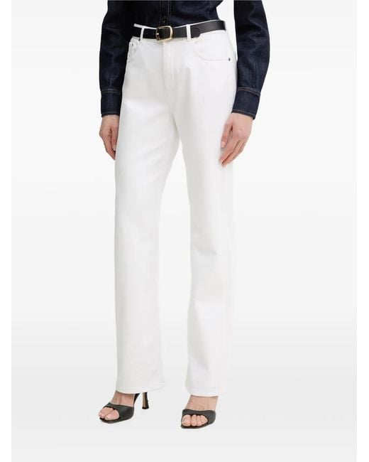Trussardi White Logo-Patch Jeans