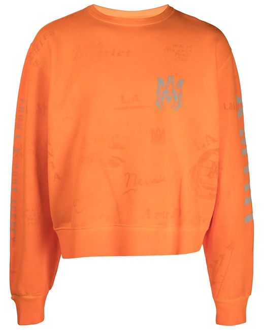 Amiri Orange Logo-Print Sweatshirt for men