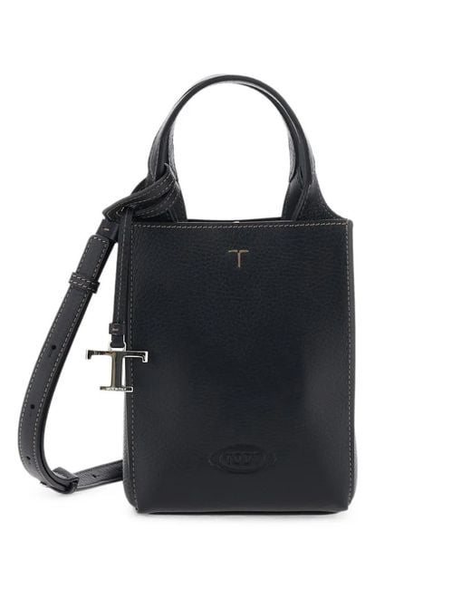 Tod's Black T-Pendant Logo-Detail Handbag