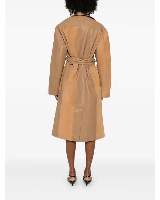 Christopher Esber Natural Scuffed-Leather Coat