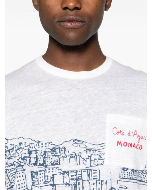 Mc2 Saint Barth Monaco T-Shirt aus Leinen in White für Herren