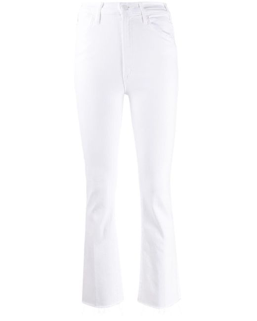 Mother Denim Kick Flare Jeans in White 