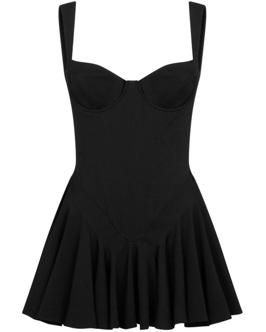 DSquared² Black Bustier-style A-line Minidress