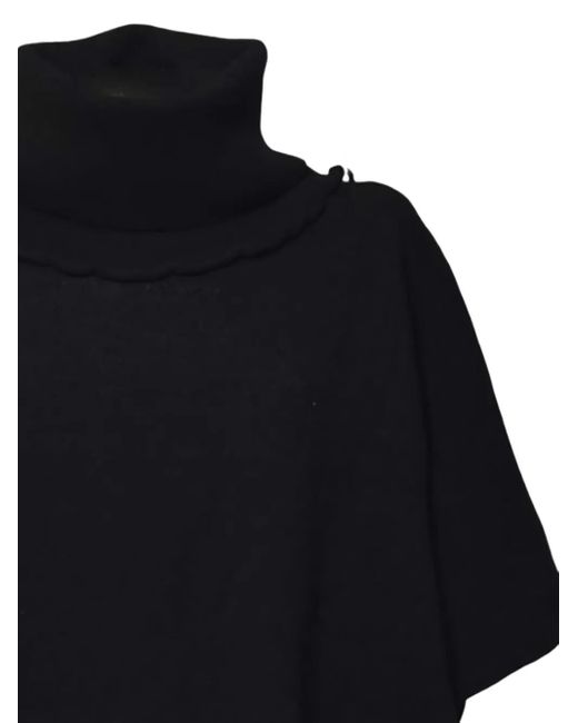 SOLOTRE Black Roll-Neck Top