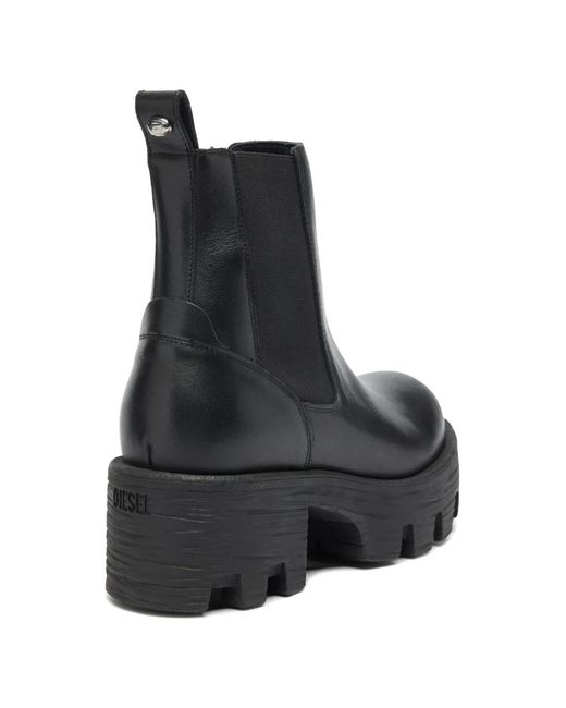 DIESEL Black D-Hammer Chunky-Sole Ankle Boots