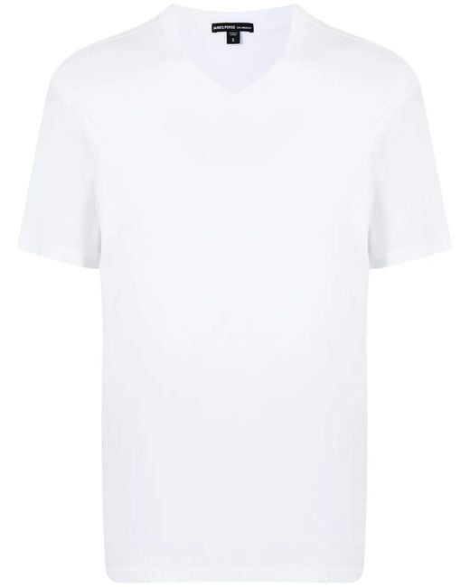 James Perse White Luxe Lotus Jersey V-Neck T-Shirt for men
