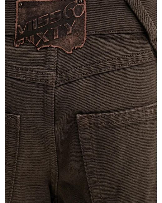 Miss Sixty Brown Button-Fly Mid-Rise Wide-Leg Jeans