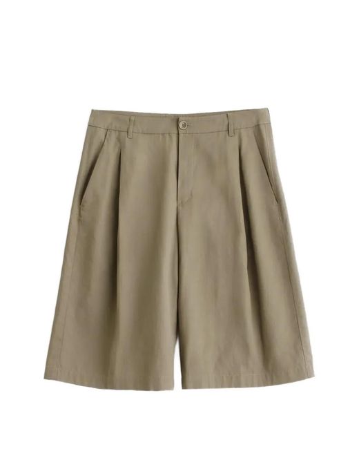 A Kind Of Guise Green Juno Pleated Tailored Shorts for men
