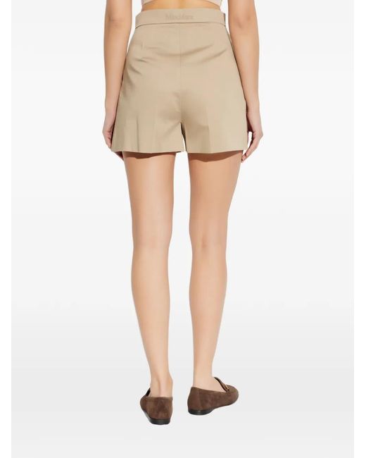 Max Mara Natural Stretch Cotton Satin Shorts