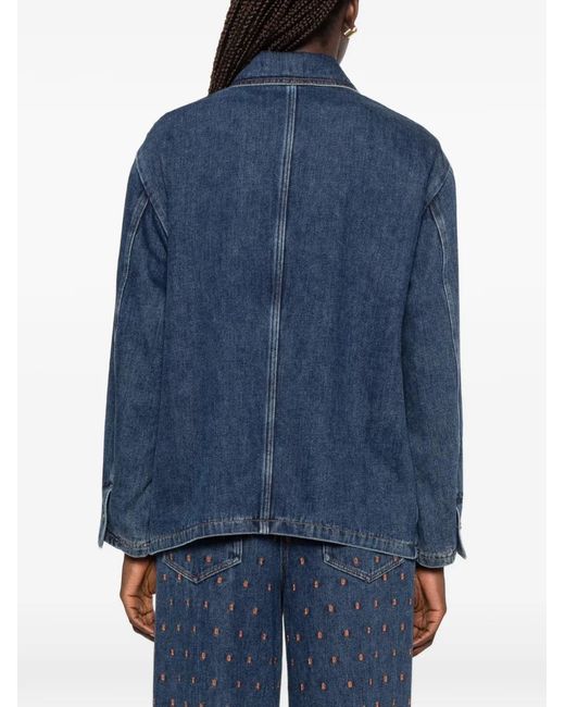 Forte_forte Blue Button-Up Denim Jacket