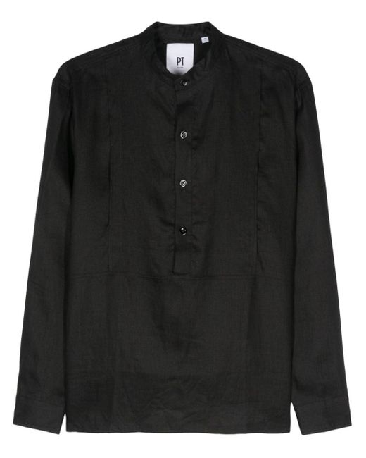 PT Torino Linnen Overhemd in het Black voor heren