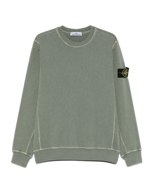 メンズ Stone Island コンパスバッジ スウェットシャツ Green