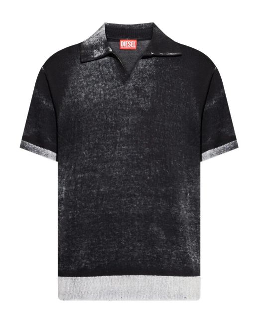 DIESEL Lorenzo Top Met Korte Mouwen En Polokraag in het Black voor heren