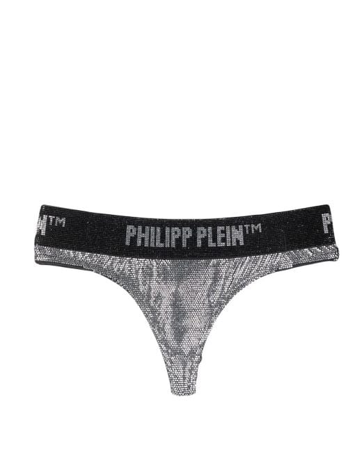 String Métallisé À Ornements En Cristal Philipp Plein en coloris Black