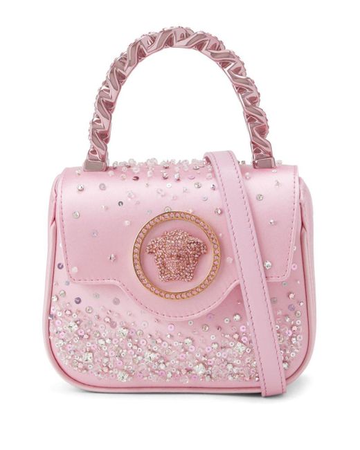 Mini sac à main à motif Medusa Versace en coloris Pink