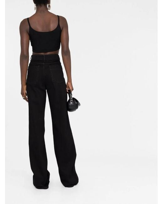Versace Black 'la Greca' Knitted Cropped Top