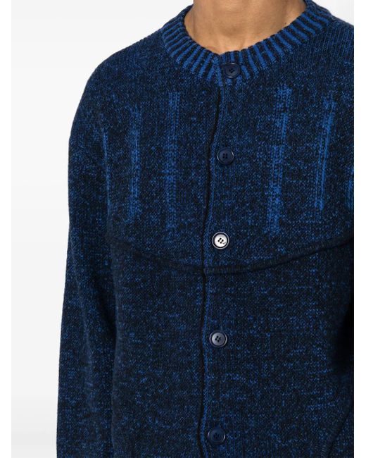 JUNTAE KIM Zweifarbiger Cardigan Mit Corsage in Blue für Herren