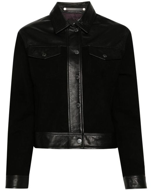 PS by Paul Smith Black Suede Contrasting Leather Jacket