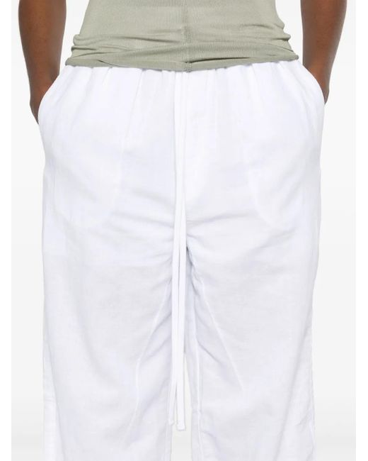 Thom Krom White Tapered Trousers