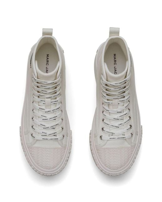 Marc Jacobs Natural Logo-embossed Cotton Sneakers