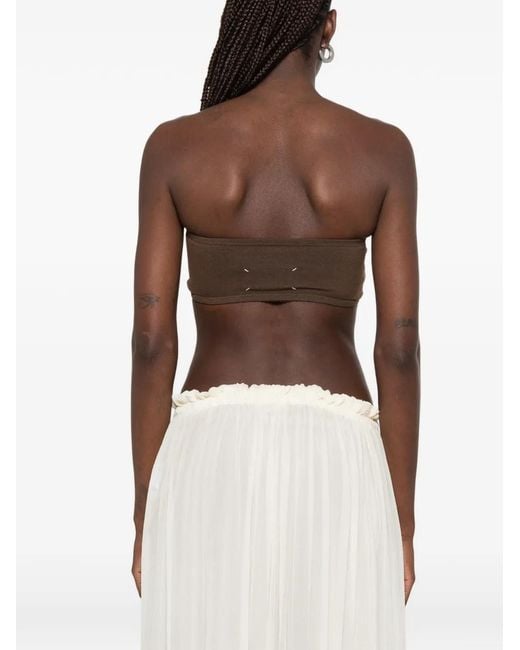 Maison Margiela Brown Square-Neck Top