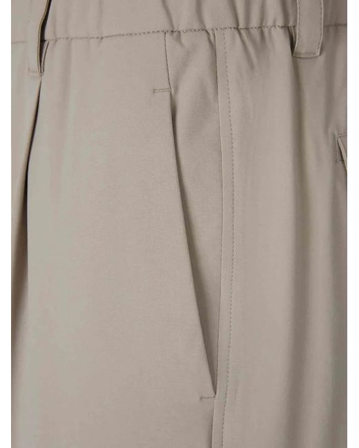 Herno Gray Resort Pleated-Detail Cargo-Pocket Trousers for men