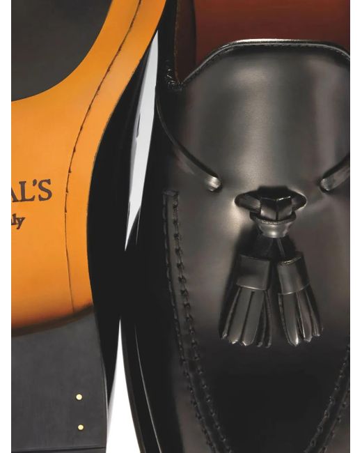 Doucal's Black Tassel-Leather Loafers for men