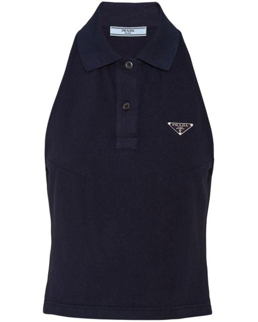 トップス PRADA logo plate polo shirt Prada Prada Triangle Logo Short-Sleeved Polo Shirt - Polo