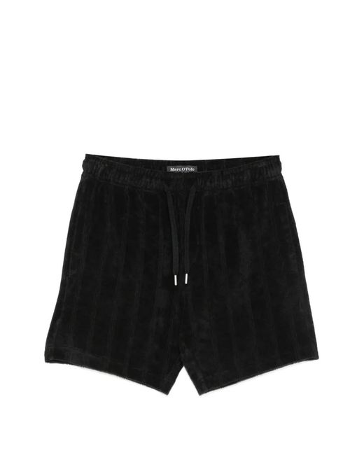Marc O' Polo Black Ribbed Drawstring Shorts for men