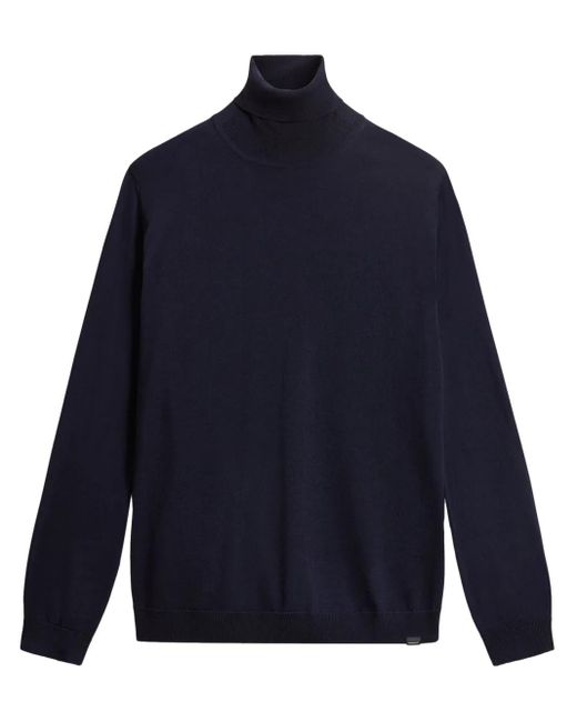 Woolrich Blue Woolrich Virgin Wool Roll-Neck Sweater for men