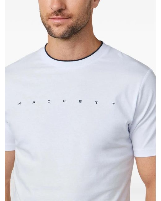 Hackett White Logo-Print Short-Sleeve T-Shirt for men