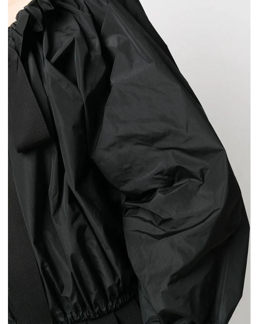 Patou Black Regular Fit Balloon Sleeve Top