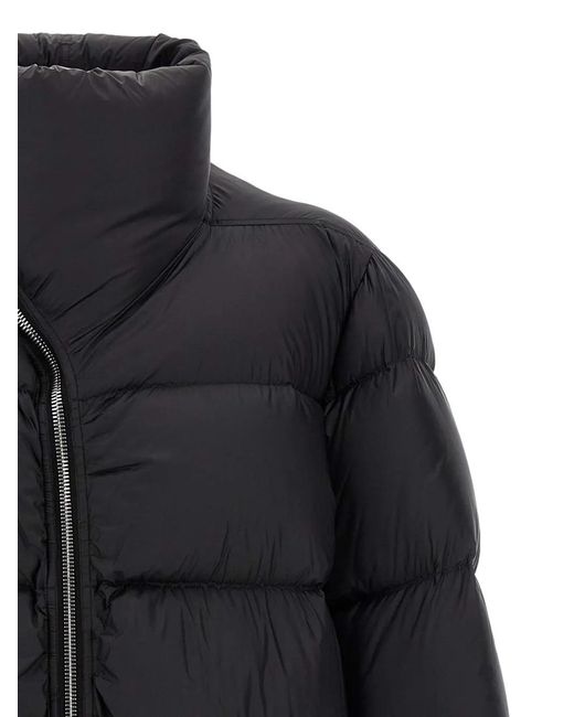 Rick Owens Black Turtle Quilted Down Coat for men