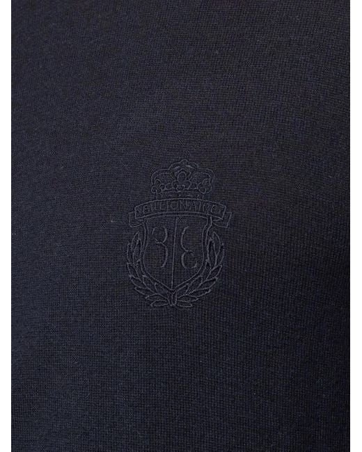 Billionaire Blue Fine-Knit Roll-Neck Jumper for men