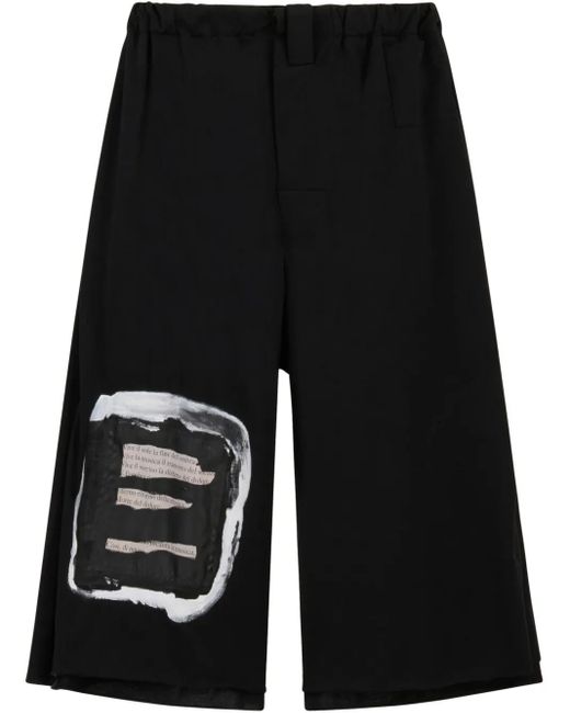 Marni Black Painted-Detail Shorts for men