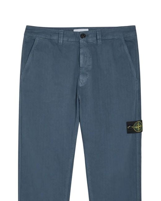 Stone Island Blue Pantalon À Patch Compass for men
