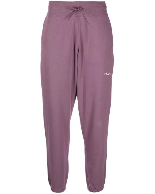 Ralph Lauren Purple Embroidered Logo Track Pants