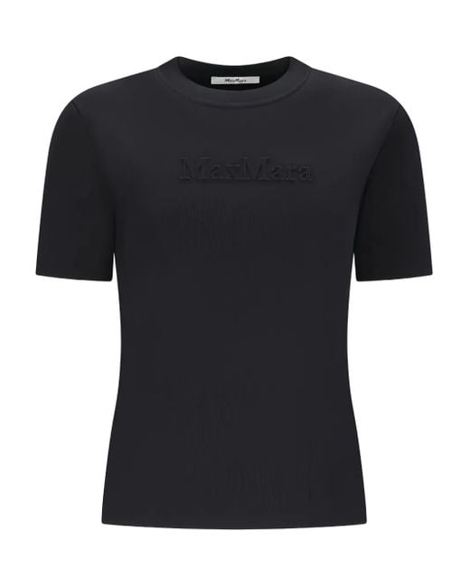 Camiseta con logo en relieve Max Mara de color Black