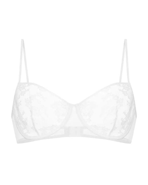 Zhilyova White The Tara Floral-Lace Bra