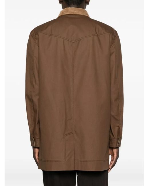 Valentino Garavani Brown Vlogo Signature Waxed-Canvas Coat for men
