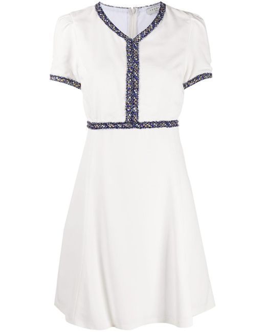 Sandro White Kleid mit Fransen