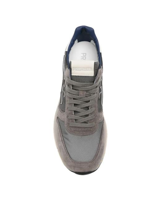 Premiata White Mick Logo-Patch Sneakers for men
